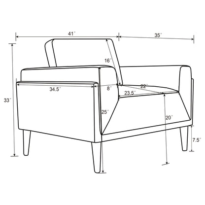 Rilynn 3-piece Upholstered Track Arms Sofa Set Grey