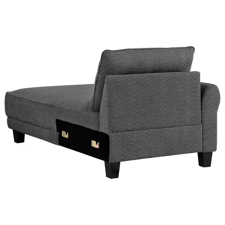 Caspian Upholstered Curved Arms Sectional Sofa Grey