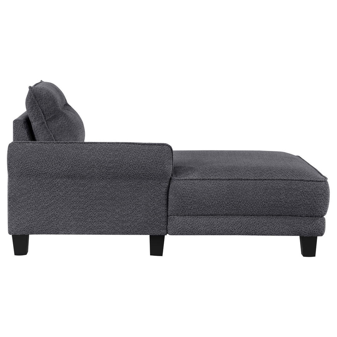 Caspian Upholstered Curved Arms Sectional Sofa Grey