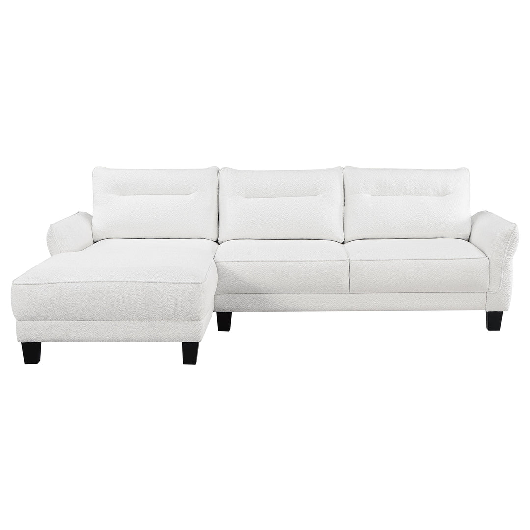 Caspian Upholstered Curved Arms Sectional Sofa White and Black