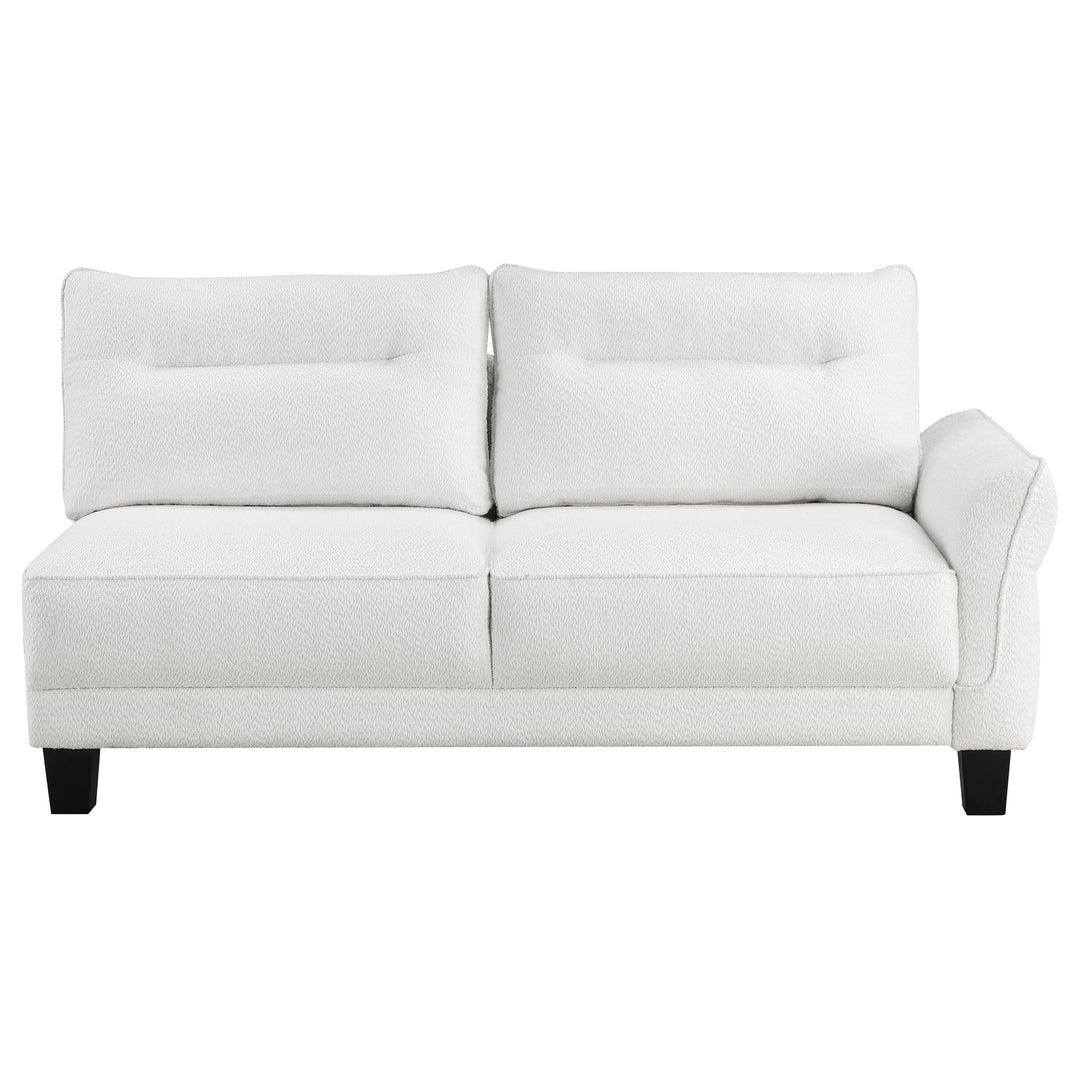 Caspian Upholstered Curved Arms Sectional Sofa White and Black