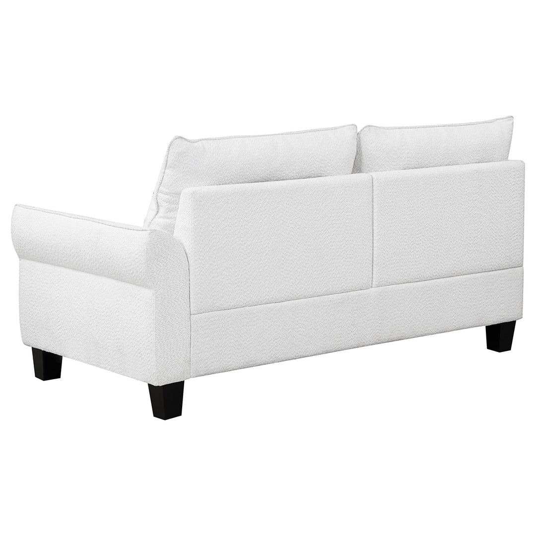 Caspian Upholstered Curved Arms Sectional Sofa White and Black