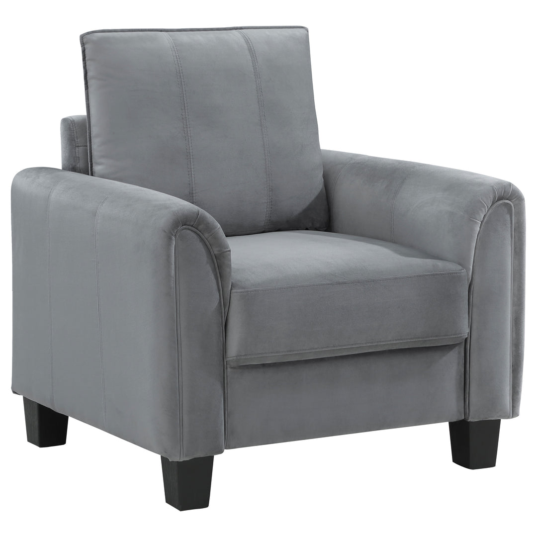 Davis  3-piece Upholstered Rolled Arm Sofa Grey