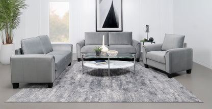 Davis  Upholstered Rolled Arm Loveseat Grey