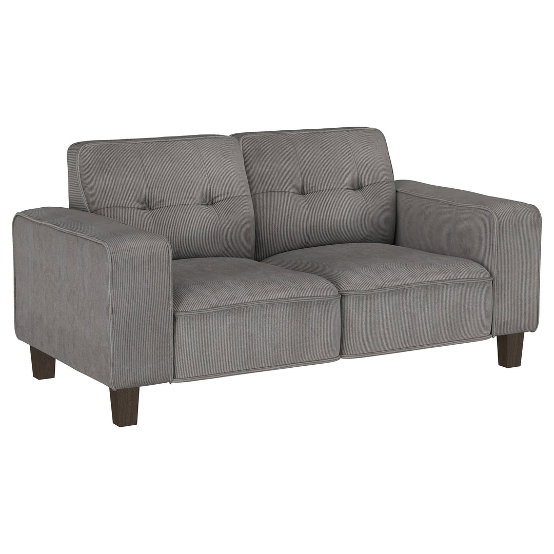 Deerhurst Upholstered Tufted Track Arm Loveseat Charcoal