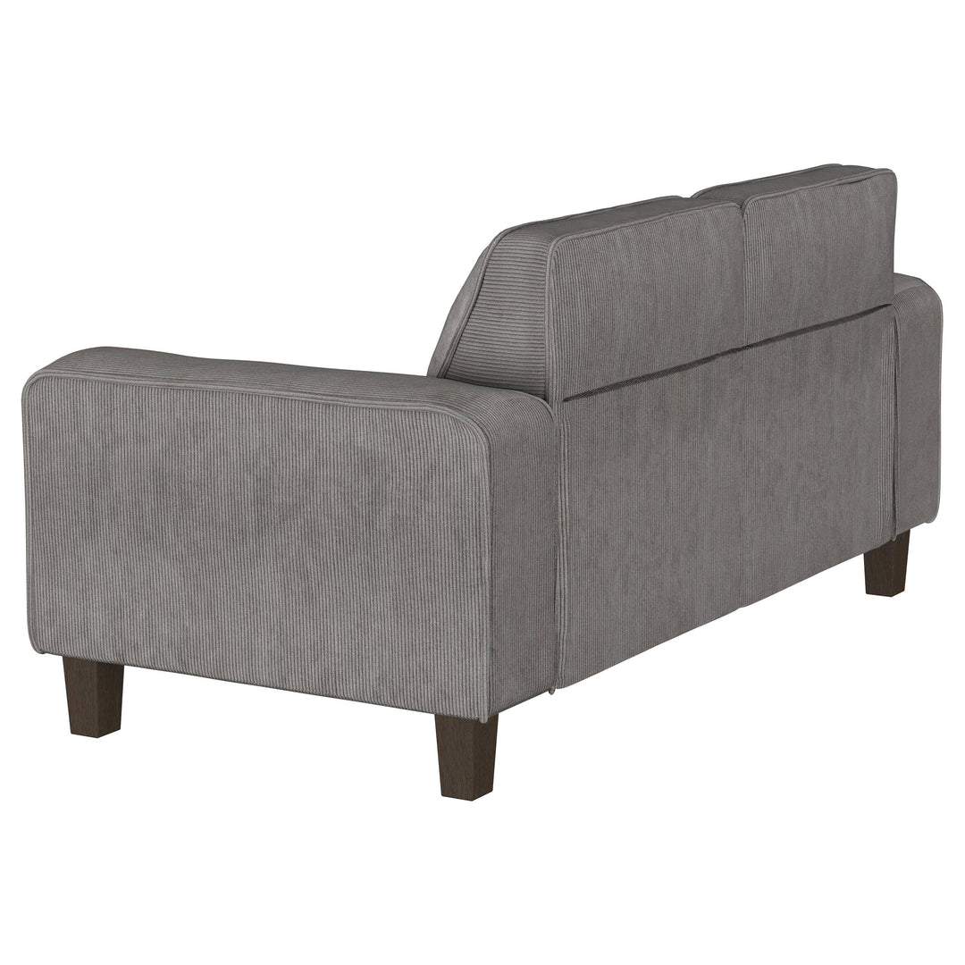 Deerhurst Upholstered Tufted Track Arm Loveseat Charcoal