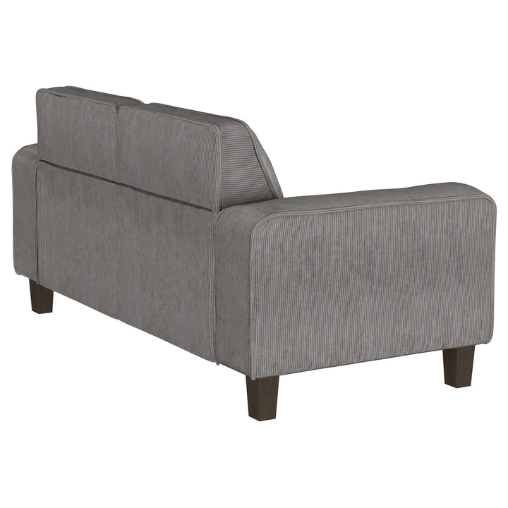 Deerhurst Upholstered Tufted Track Arm Loveseat Charcoal