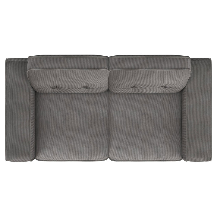 Deerhurst Upholstered Tufted Track Arm Loveseat Charcoal