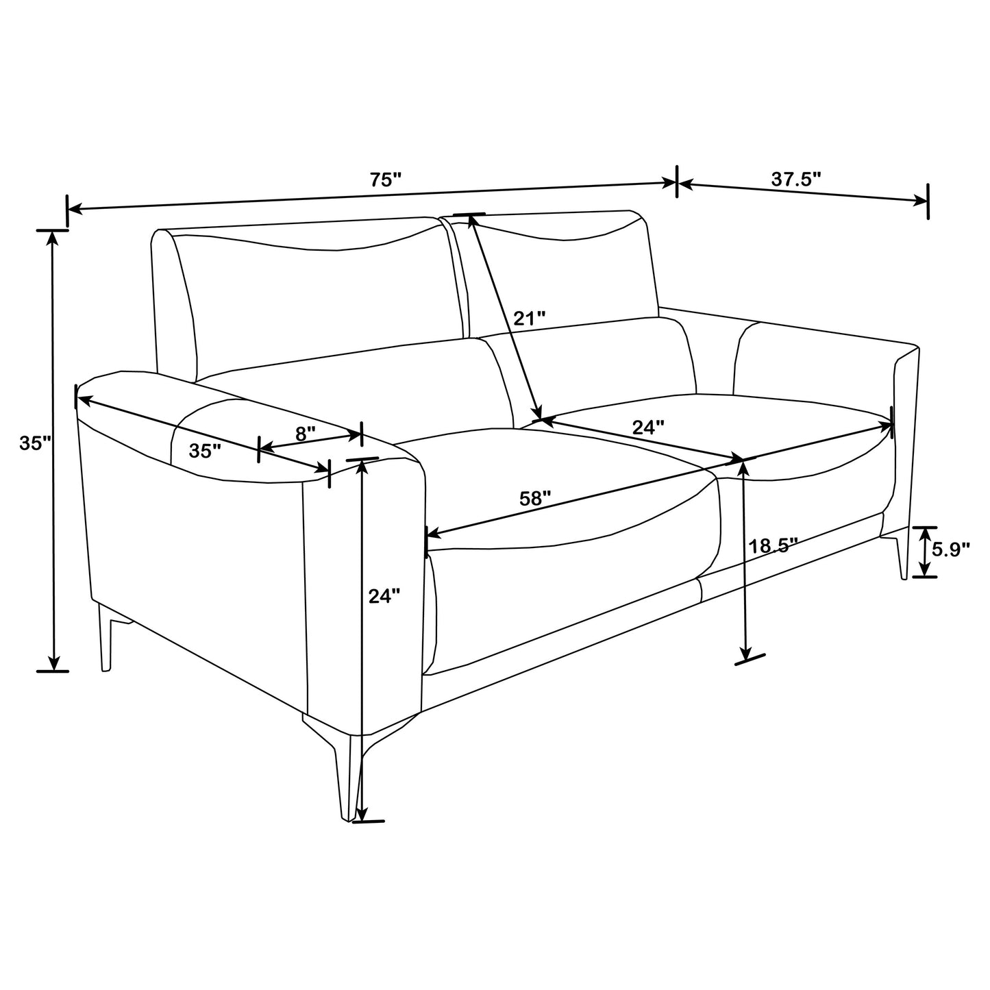 Glenmark 3-piece Track Arm Living Room Set Taupe