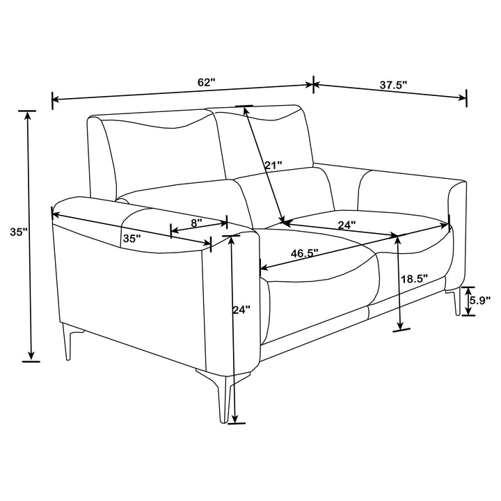 Glenmark 3-piece Track Arm Living Room Set Taupe