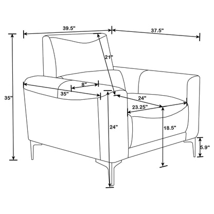 Glenmark 3-piece Track Arm Living Room Set Taupe