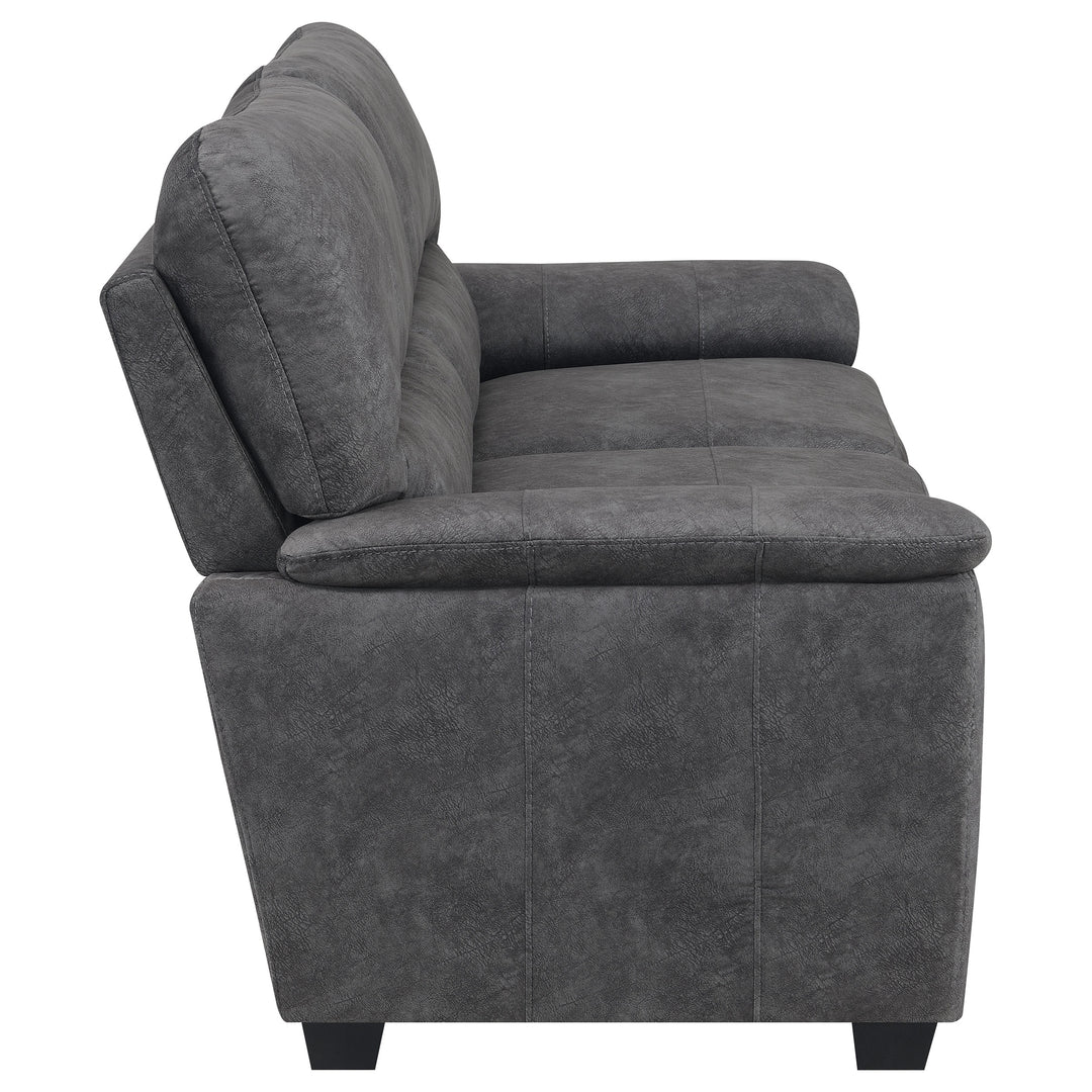 Hartsook 2-piece Pillow Top Arm Living Room Set Charcoal Grey