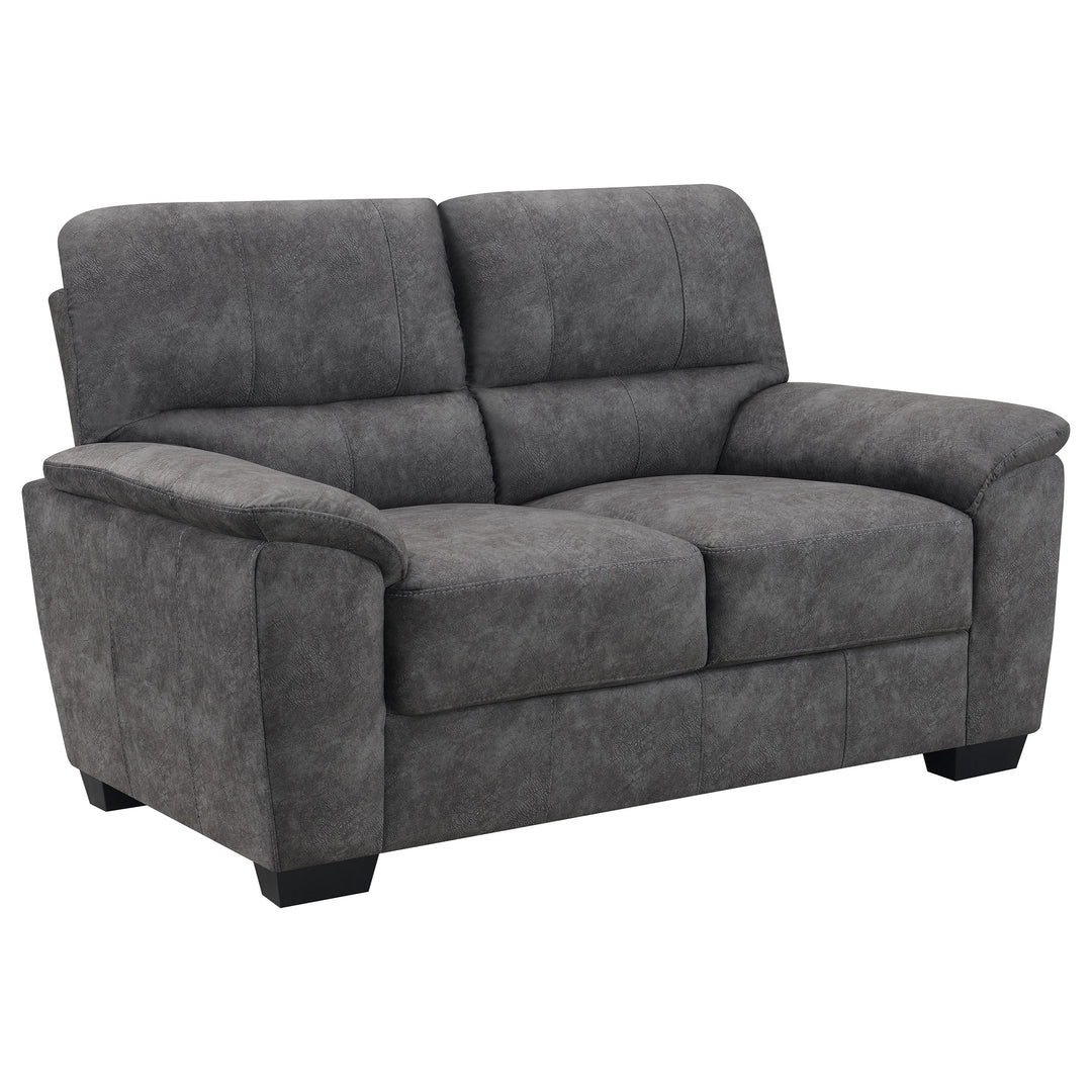 Hartsook 2-piece Pillow Top Arm Living Room Set Charcoal Grey