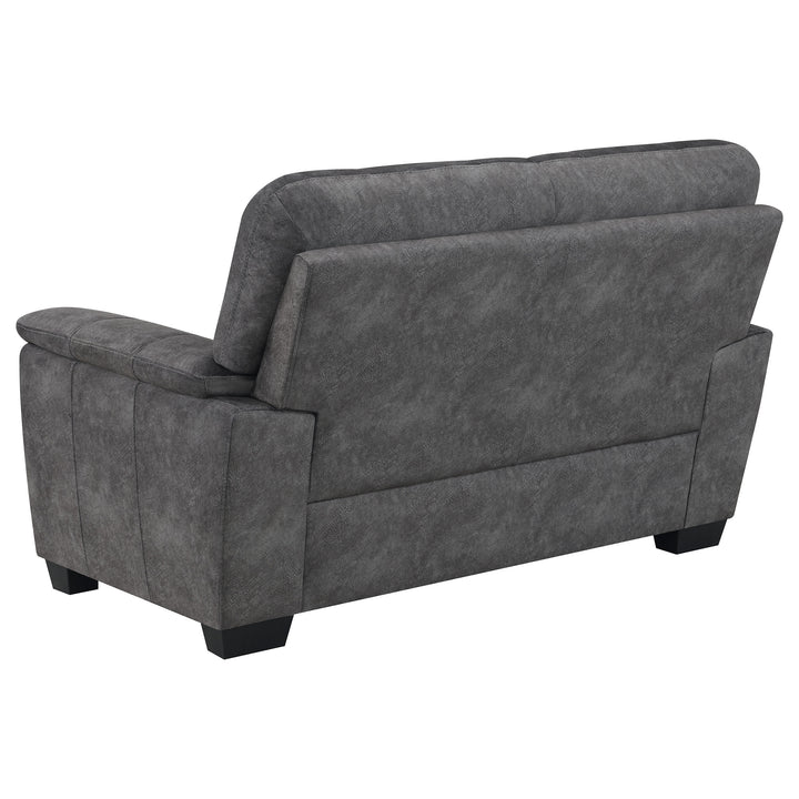 Hartsook 2-piece Pillow Top Arm Living Room Set Charcoal Grey