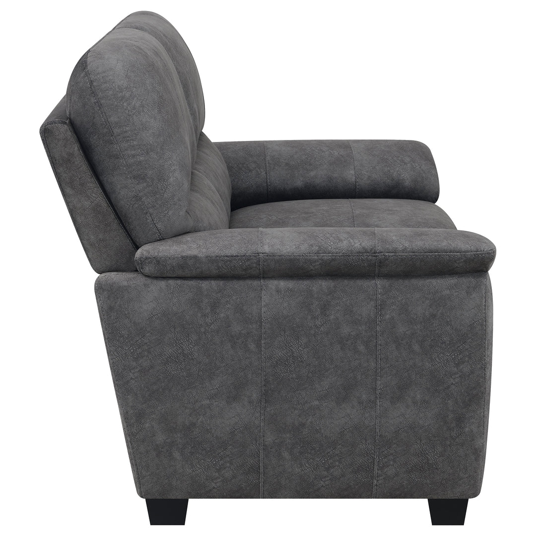 Hartsook 2-piece Pillow Top Arm Living Room Set Charcoal Grey