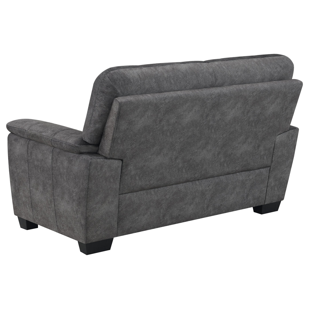 Hartsook 3-piece Pillow Top Arm Living Room Set Charcoal Grey