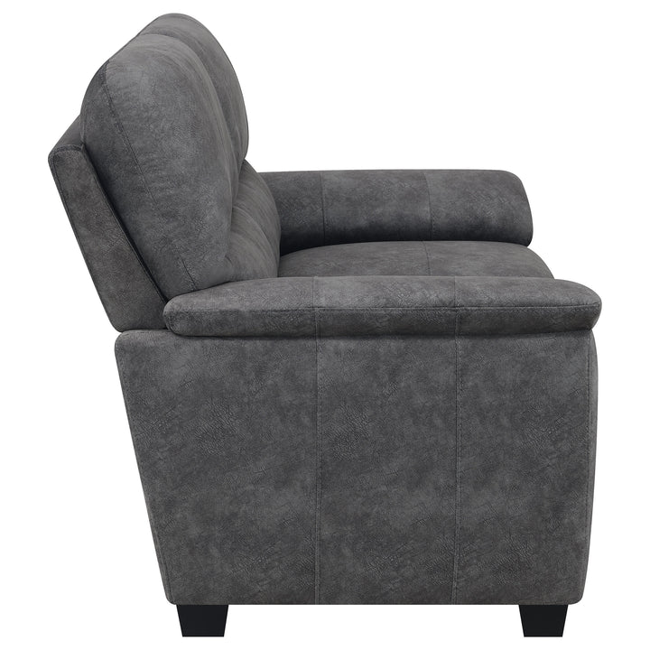 Hartsook 3-piece Pillow Top Arm Living Room Set Charcoal Grey