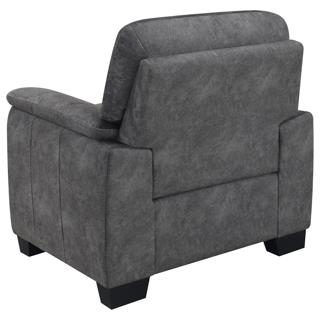 Hartsook 3-piece Pillow Top Arm Living Room Set Charcoal Grey