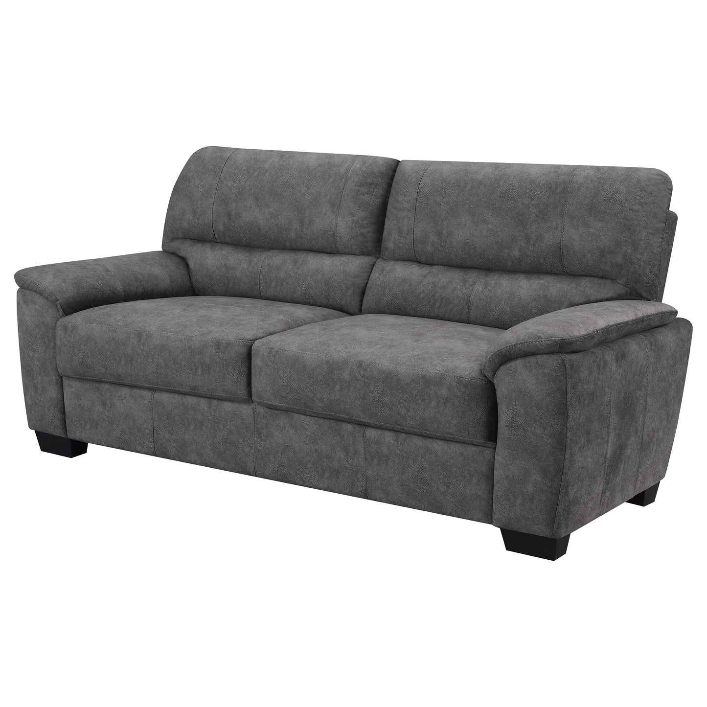 Hartsook Upholstered Pillow Top Arm Sofa Charcoal Grey