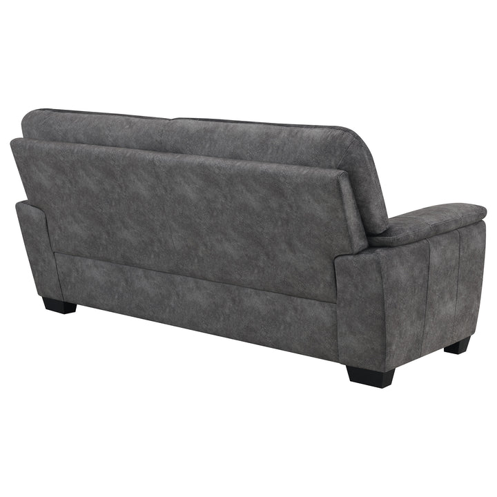 Hartsook Upholstered Pillow Top Arm Sofa Charcoal Grey