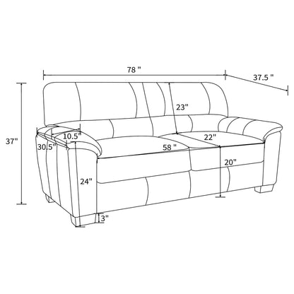 Hartsook Upholstered Pillow Top Arm Sofa Charcoal Grey