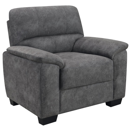 Hartsook Upholstered Pillow Top Arm Chair Charcoal Grey