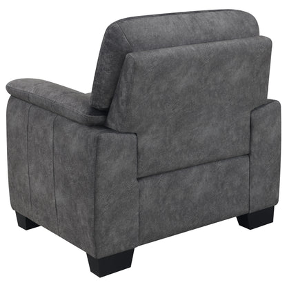 Hartsook Upholstered Pillow Top Arm Chair Charcoal Grey