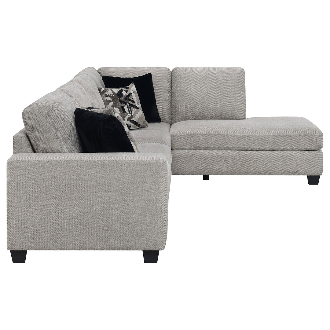 Whitson Cushion Back Upholstered Sectional Stone