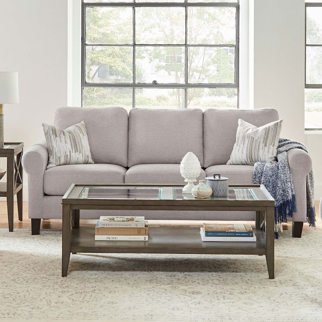 Nadine Upholstered Round Arm Sofa Oatmeal