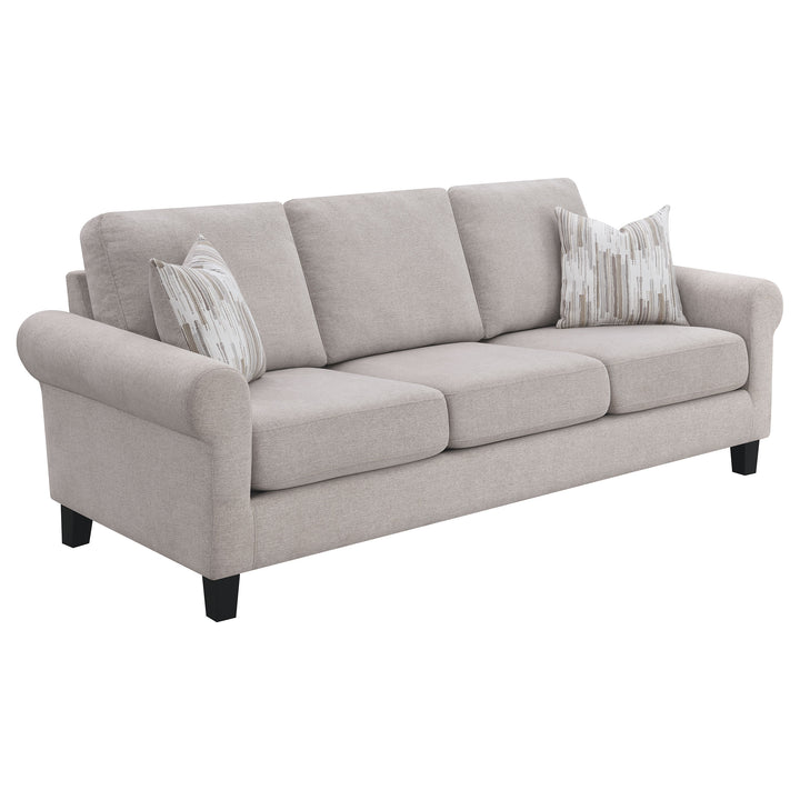 Nadine Upholstered Round Arm Sofa Oatmeal