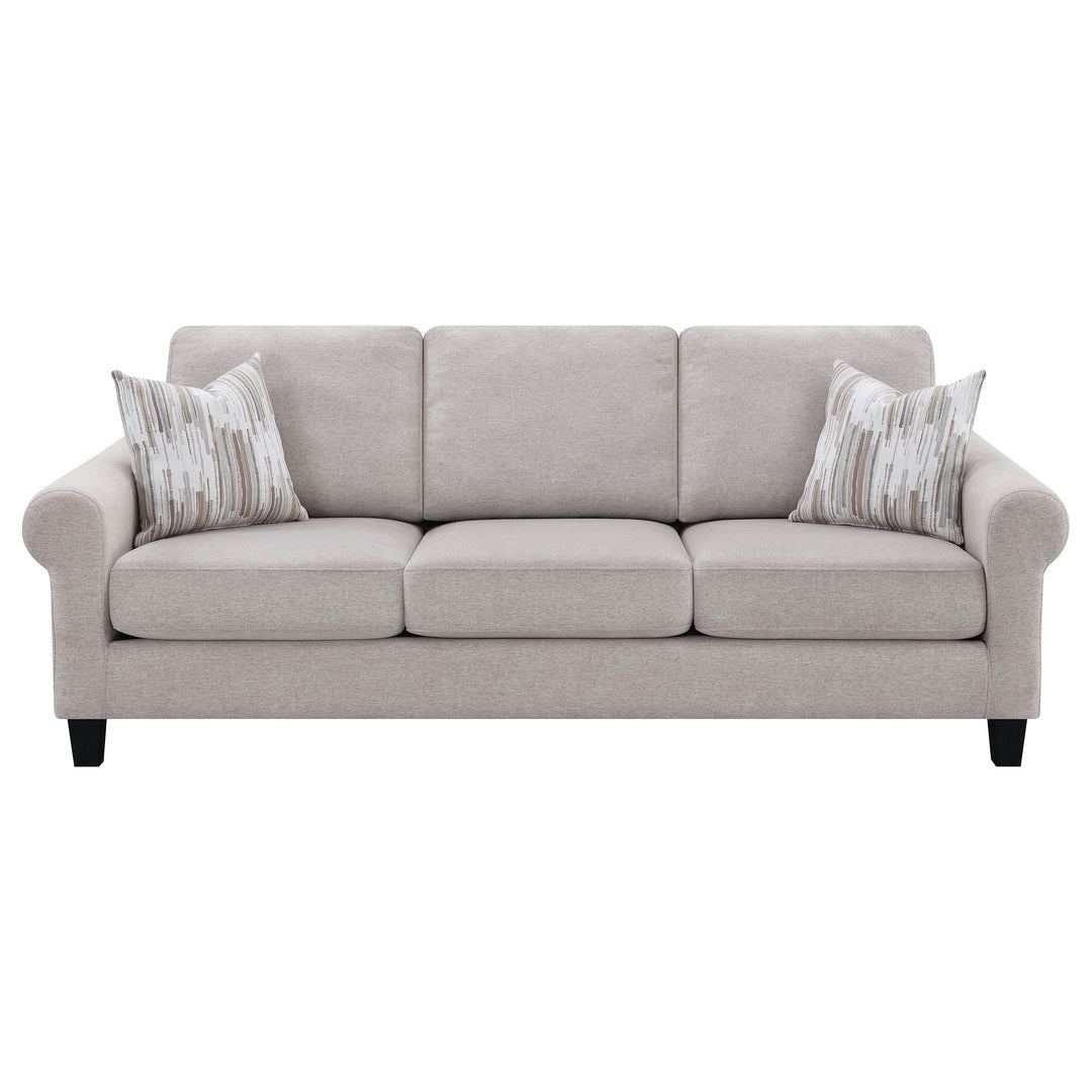 Nadine Upholstered Round Arm Sofa Oatmeal