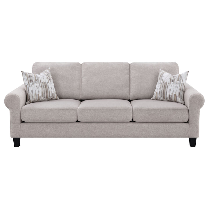 Nadine Upholstered Round Arm Sofa Oatmeal