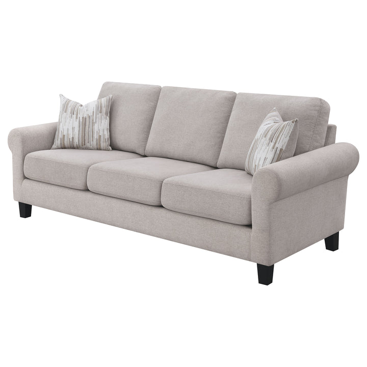 Nadine Upholstered Round Arm Sofa Oatmeal