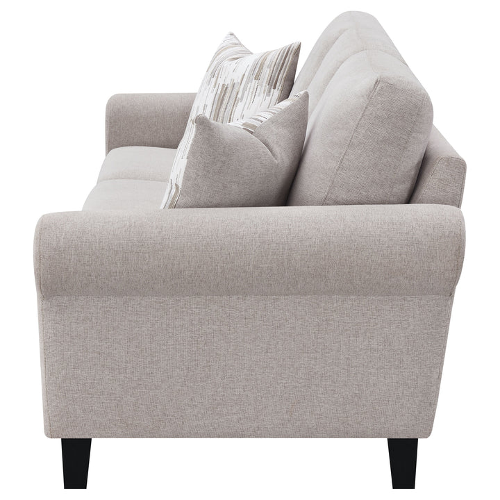 Nadine Upholstered Round Arm Sofa Oatmeal