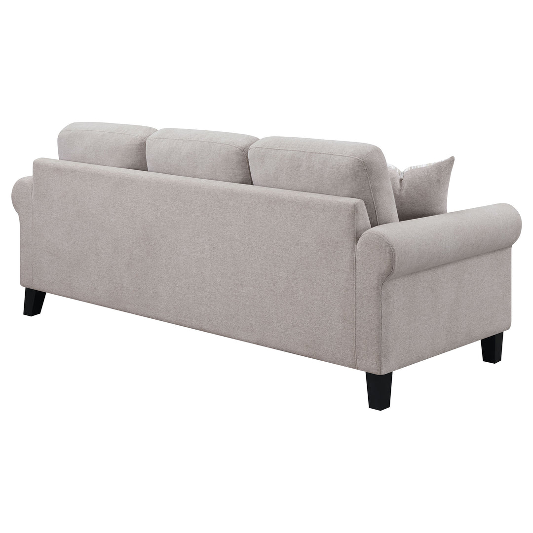 Nadine Upholstered Round Arm Sofa Oatmeal