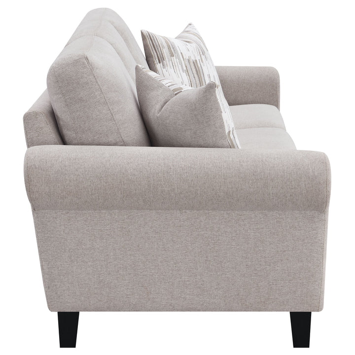 Nadine Upholstered Round Arm Sofa Oatmeal