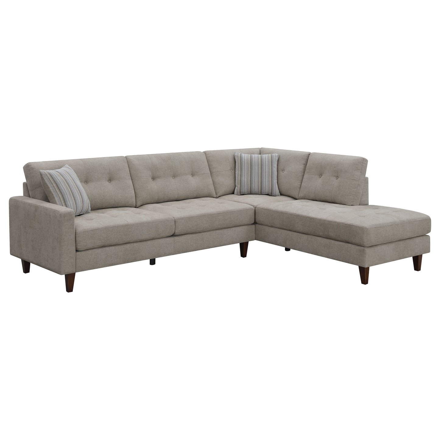 Barton Upholstered Tufted Sectional Toast and Brown