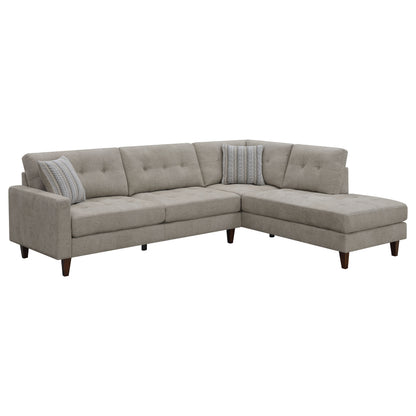 Barton Upholstered Tufted Sectional Toast and Brown