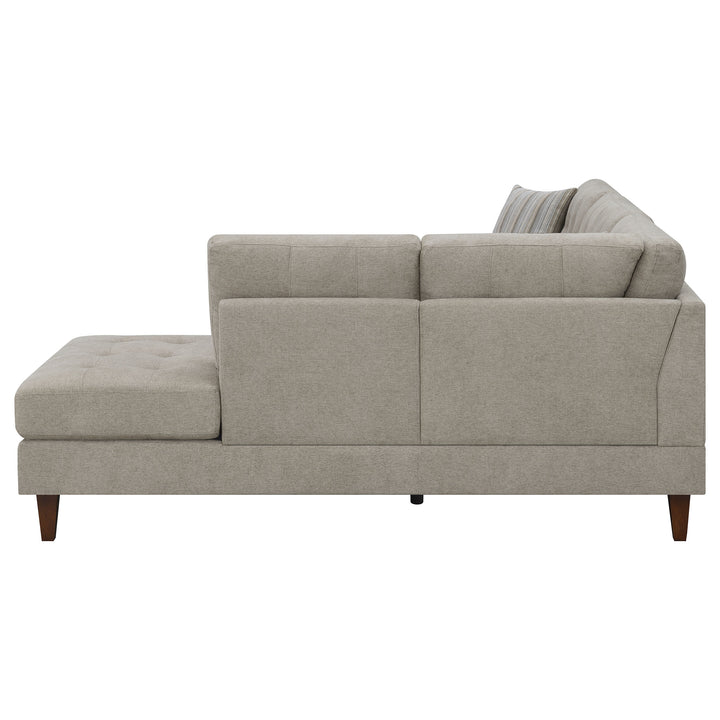 Barton Upholstered Tufted Sectional Toast and Brown