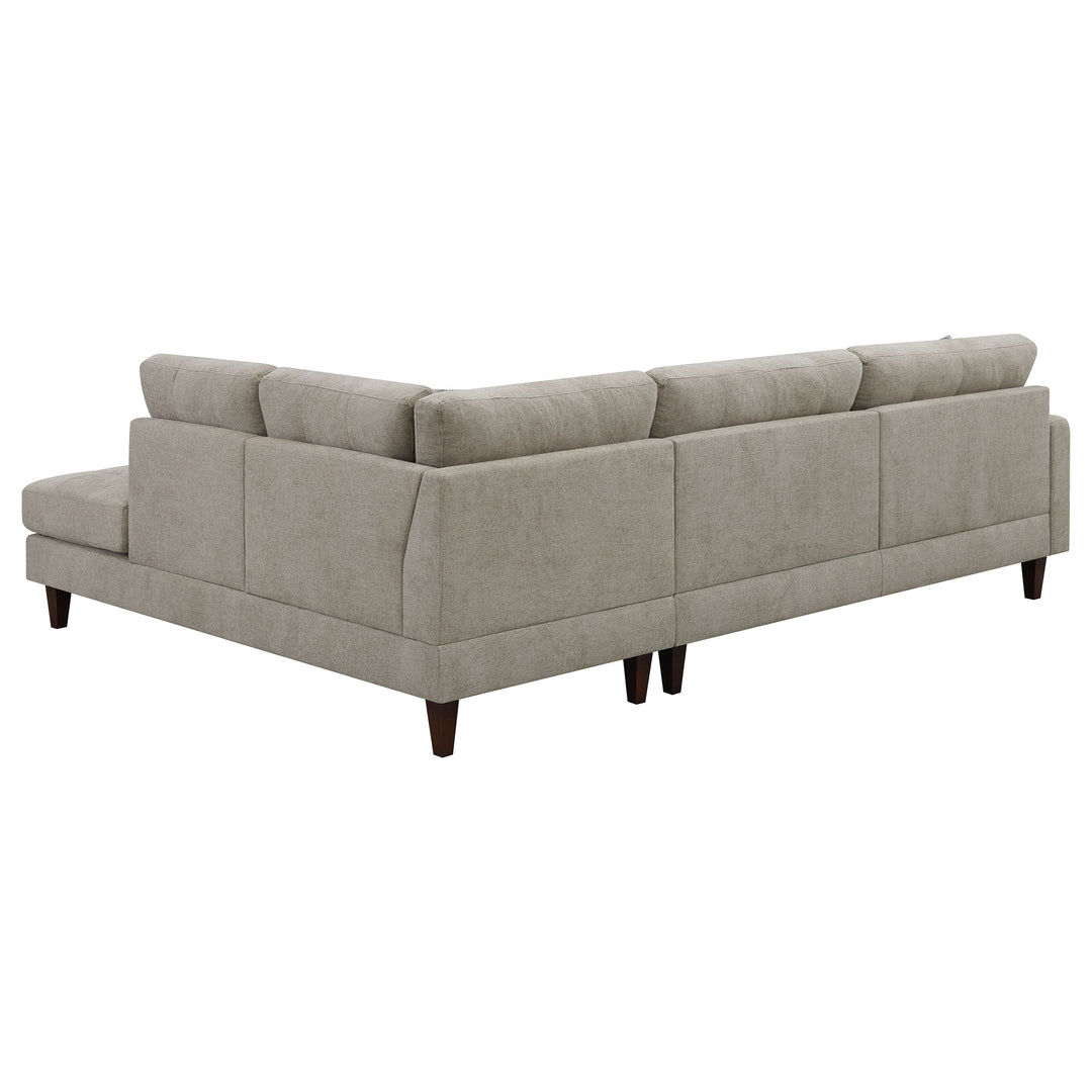 Barton Upholstered Tufted Sectional Toast and Brown