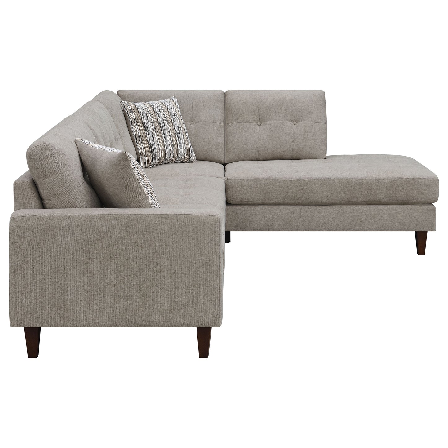 Barton Upholstered Tufted Sectional Toast and Brown