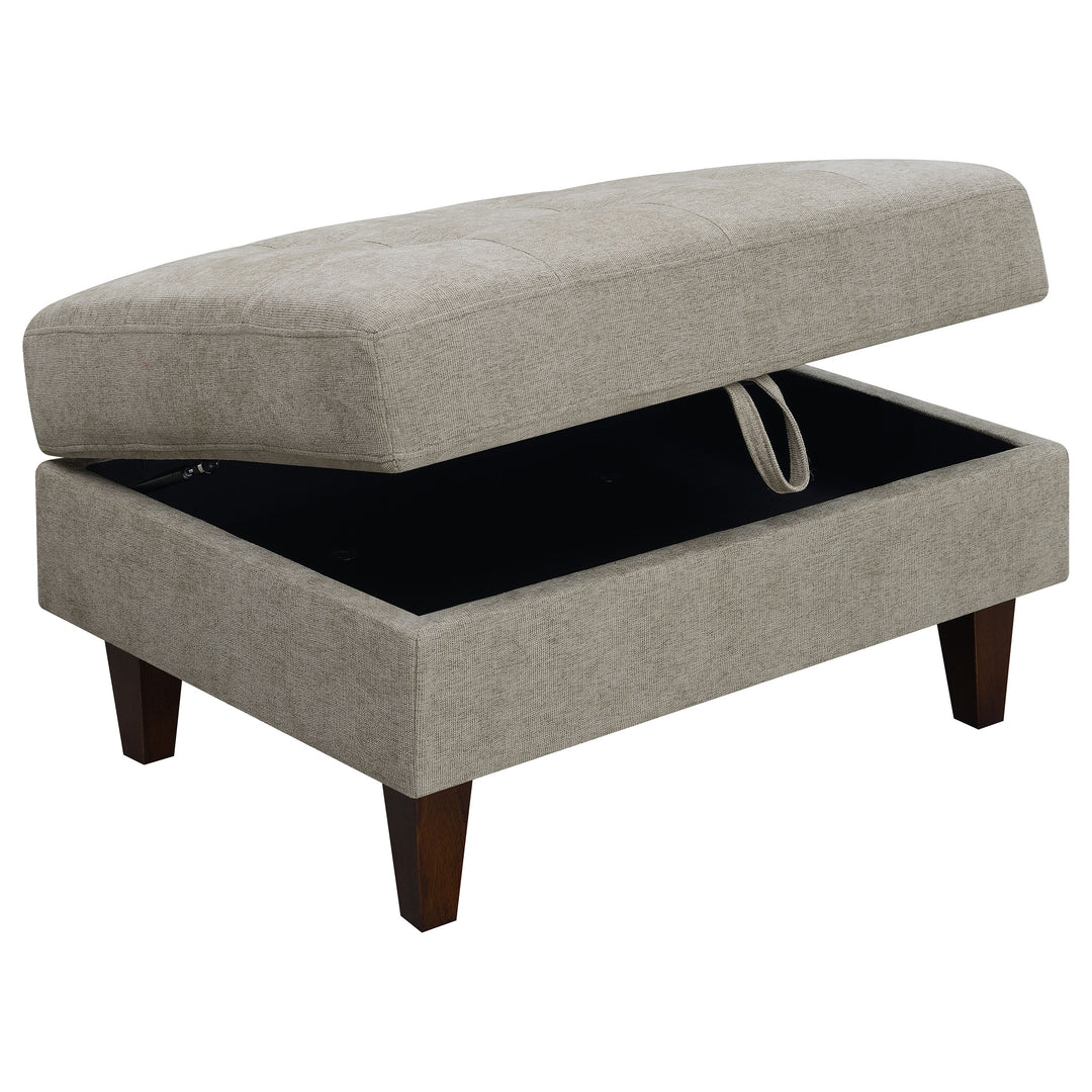 Barton Upholstered Tufted Ottoman Toast and Brown