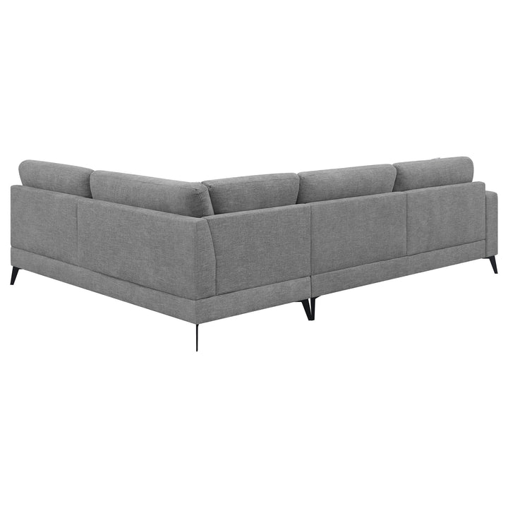 Clint Upholstered Sectional with Loose Back Grey