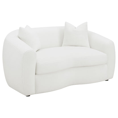 Isabella 3-piece Upholstered Tight Back Living Room Set White