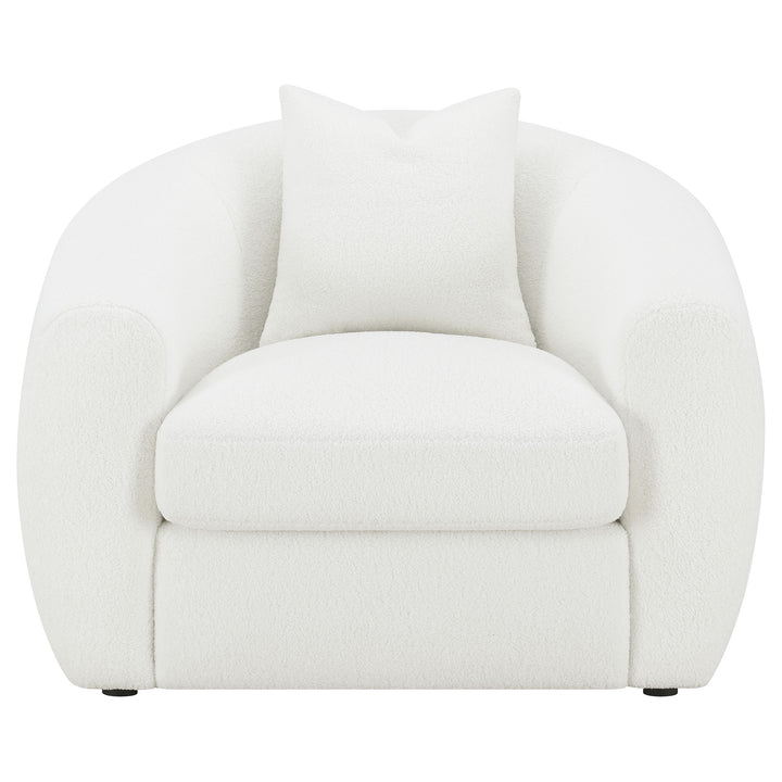 Isabella 3-piece Upholstered Tight Back Living Room Set White