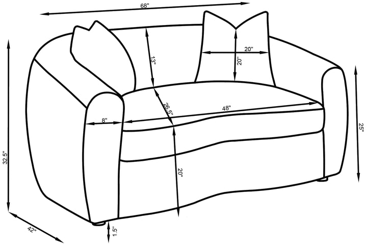 Isabella 3-piece Upholstered Tight Back Living Room Set White