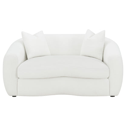 Isabella Upholstered Tight Back Loveseat White