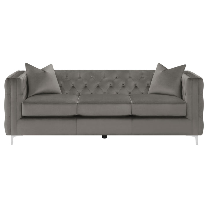 Phoebe 2-piece Tufted Tuxedo Arms Living Room Set Urban Bronze