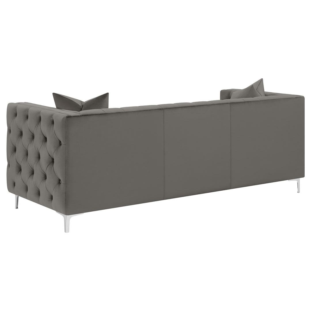 Phoebe 2-piece Tufted Tuxedo Arms Living Room Set Urban Bronze