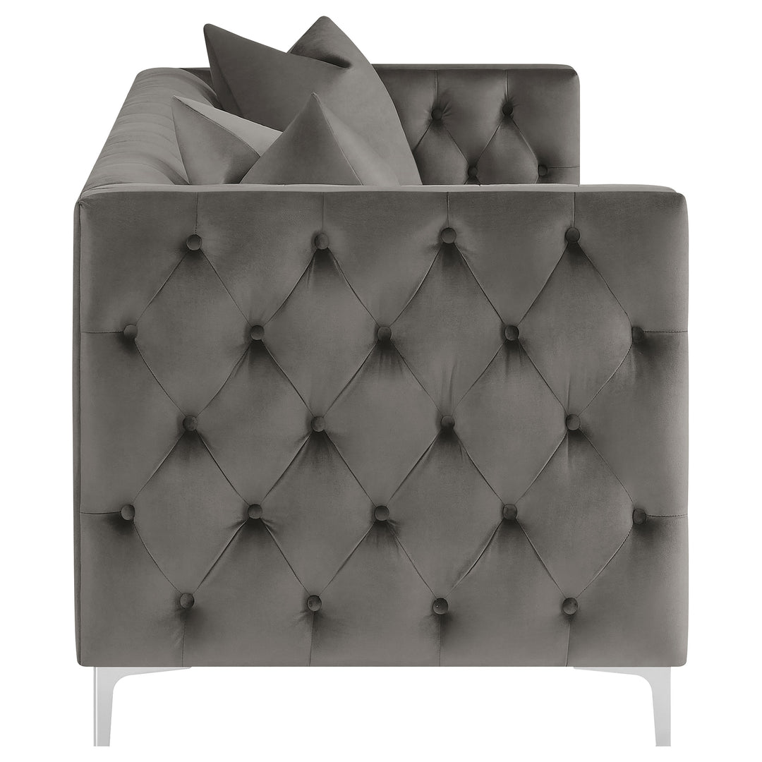 Phoebe 2-piece Tufted Tuxedo Arms Living Room Set Urban Bronze